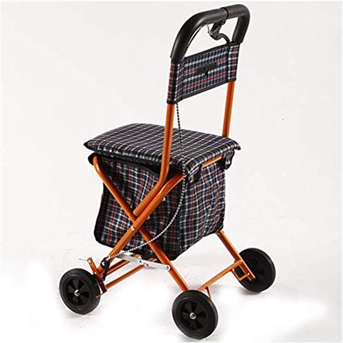 LXDDJZXQ Andador para Ancianos Walker, Andador, Plegable Cuatro Ruedas Roller Walker con Asiento Acolchado con Cerradura de Freno Mango ergonómico y Estuche de Transporte Walker