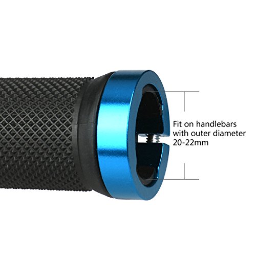 LYCAON Puños para Bicicletas de Montaña Bicicleta Manillar Apretones Doble Cierre Mango para Bicicleta Triciclo Silla de Ruedas MTB BMX (Azul, Expandable End Caps) LYCAON Puños para Bicicletas de Montaña Bicicleta Manillar Apretones Doble Cierre Mango para Bicicleta Triciclo Silla de Ruedas MTB BMX (Azul, Expandable End Caps)