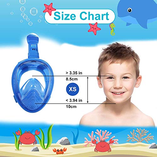 Lypumso Máscara de Buceo, Máscara Snorkel para Niños 180°Visión Panorámica, Máscara de Buceo de Cámara/GoPro Instalable Accesorios Completos y Bolsa para Guardar Incluida, Azul. Lypumso Máscara de Buceo, Máscara Snorkel para Niños 180°Visión Panorámica, Máscara de Buceo de Cámara/GoPro Instalable Accesorios Completos y Bolsa para Guardar Incluida, Azul.