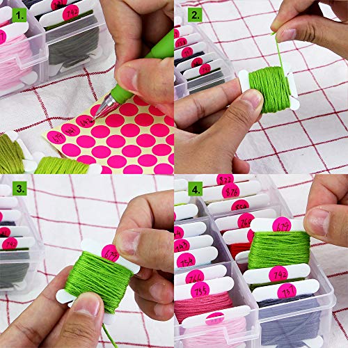 LYTIVAGEN Hilo de Plástico Blanco, Bobinas de Hilo de Punto de Cruz con un Caja y 165 Piezas Pegatinas Bobinas de Hilo para Bordar a Punto de Cruz Manualidades Plástico LYTIVAGEN Hilo de Plástico Blanco, Bobinas de Hilo de Punto de Cruz con un Caja y 165 Piezas Pegatinas Bobinas de Hilo para Bordar a Punto de Cruz Manualidades Plástico