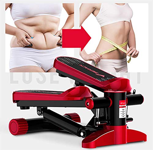 LYzpf Stepper Máquinas de Step con Cordón Fitness Stair Portátil Mini Steppers Movimiento Equipo de Entrenamiento Físico Steps para Hacer Ejercicio en la Oficina Casa,Red