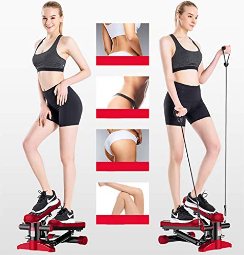 LYzpf Stepper Máquinas de Step con Cordón Fitness Stair Portátil Mini Steppers Movimiento Equipo de Entrenamiento Físico Steps para Hacer Ejercicio en la Oficina Casa,Red