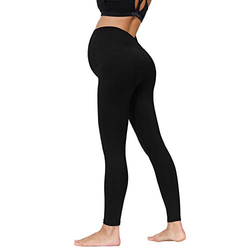 Maacie Premamá Leggings Lápiz de Maternidad con Cintura Alta para Yoga L Negro