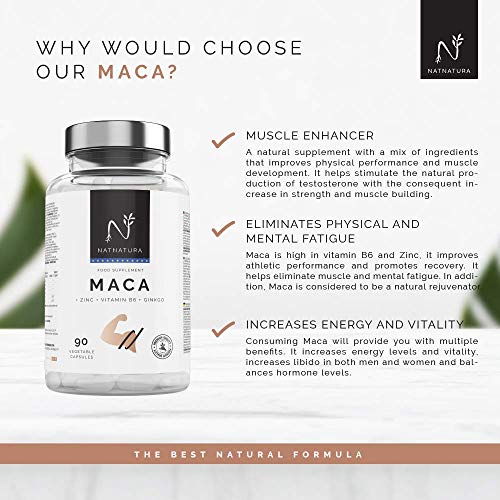 Maca. Alta concentración de maca andina pura (25:1). Aumenta el nivel de testosterona. Potenciador muscular. Aumenta los niveles de energía, resistencia y libido. 90 cápsulas. Maca. Alta concentración de maca andina pura (25:1). Aumenta el nivel de testosterona. Potenciador muscular. Aumenta los niveles de energía, resistencia y libido. 90 cápsulas.