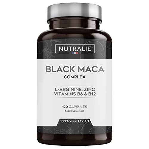 Maca negra andina con l-arginina, zinc y vitaminas b6 b12 | 120 cápsulas vegetales de maca | Black Maca Complex Nutralie Maca negra andina con l-arginina, zinc y vitaminas b6 b12 | 120 cápsulas vegetales de maca | Black Maca Complex Nutralie
