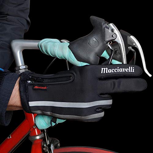 MACCIAVELLI Guantes Ciclismo de Invierno | Guantes MTB para Pantalla Táctil | Adecuado para Bicicleta de Carretera, de Montaña y como Guantes Moto – para Hombres y Mujeres