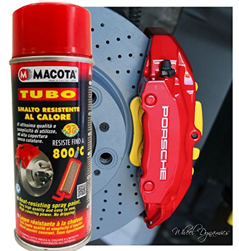 Macota - Esmalte en spray color rojo resistente a las altas temperaturas, para frenos, tubos de escape, pinzas, 400 ml. Macota - Esmalte en spray color rojo resistente a las altas temperaturas, para frenos, tubos de escape, pinzas, 400 ml.