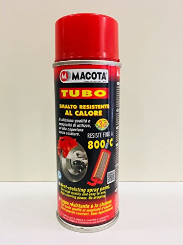 Macota - Esmalte en spray color rojo resistente a las altas temperaturas, para frenos, tubos de escape, pinzas, 400 ml. Macota - Esmalte en spray color rojo resistente a las altas temperaturas, para frenos, tubos de escape, pinzas, 400 ml.