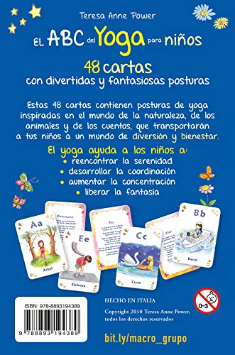 MACRO EDITORIAL ABC del yoga para niños. 48 cartas con divertidas y fantasiosas posturas