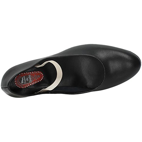 MADE IN SPAIN 16 Zapato Flamenco Piel NIÑA Zapatos TACÓN Negro 38