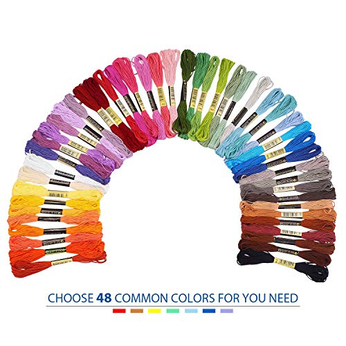 Madejas de Hilos 144 Madejas 48 Colores Fuyit Hilos de Bordar de Algodón Bordado Kit de Hilos Cross Stitch Bordado Hilos Madejas de Hilos 144 Madejas 48 Colores Fuyit Hilos de Bordar de Algodón Bordado Kit de Hilos Cross Stitch Bordado Hilos