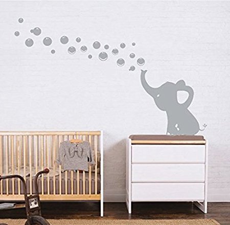 MAFENT Un Adorable Elefante Soplar Burbujas Wall Decal Vinilo Etiqueta de la Pared Para Cuarto de Niños Bebe Habitación Decoraciones (Gris,Izquierda) MAFENT Un Adorable Elefante Soplar Burbujas Wall Decal Vinilo Etiqueta de la Pared Para Cuarto de Niños Bebe Habitación Decoraciones (Gris,Izquierda)