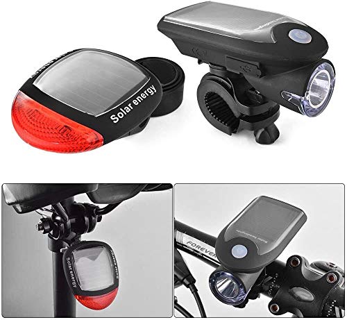 Mafiti Luz Bicicleta Recargable USB, Linterna Bicicleta Impermeable con Luz Bicicleta Delantera, Campana y Luz Trasera Bicicleta, Luz LED Bicicleta