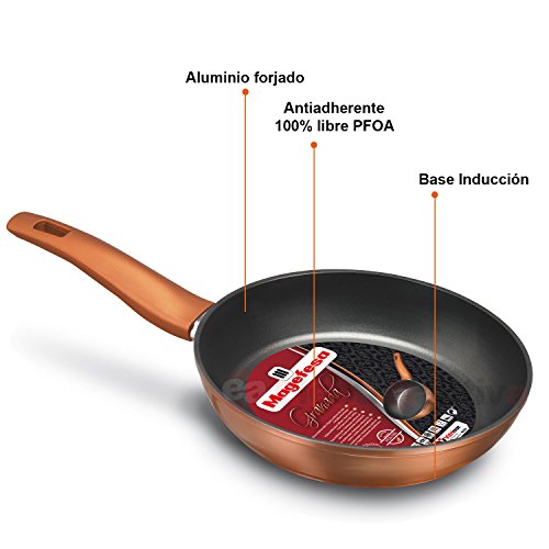 Magefesa Granada - Set Juego 3 Sartenes 20-24-28 cm Aluminio Forjado, inducción, Antiadherente Libre de PFOA, Limpieza lavavajillas Apta para Todas Las cocinas, vitroceramica, Gas