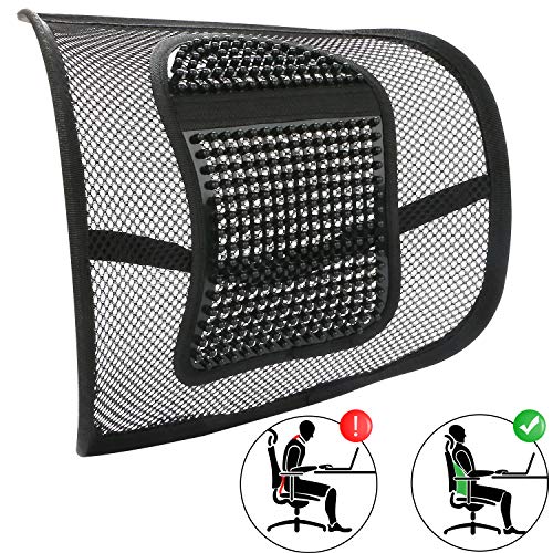 Magicfun Cojín Lumbar, Soporte para la Espalda Lumbar Soporte para Silla de Oficina Coche corrije la Postura Alivia el Dolor Lumbar