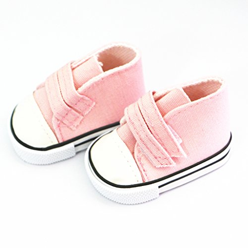 MagiDeal Set de Zapatos de Lona de Deporte de Correa Pegajosa de Planos para 18 Pulgadas Americana Girl Muñeca - 3 Piezas