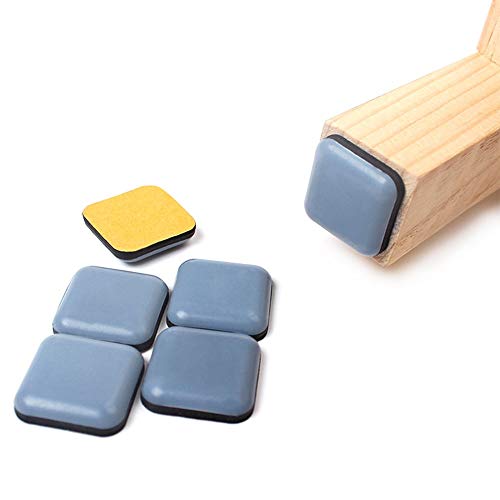 Magiin 20pcs Deslizadores Cuadrados de 25MM para Mover Muebles Proteger Piso Alfombra Patas de Muebles Patines Almohadillas Deslizadores Base Deslizante para Mesas Sillas