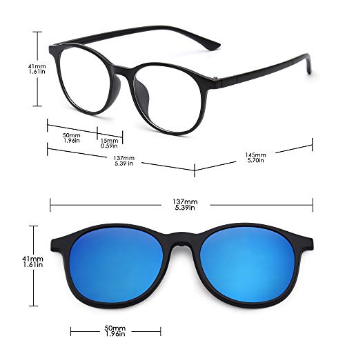 Magnético 5 Piezas Polarizadas Clip en Gafas de Sol Marco Plástico Redondo Para Conducción Nocturna 2245A Magnético 5 Piezas Polarizadas Clip en Gafas de Sol Marco Plástico Redondo Para Conducción Nocturna 2245A