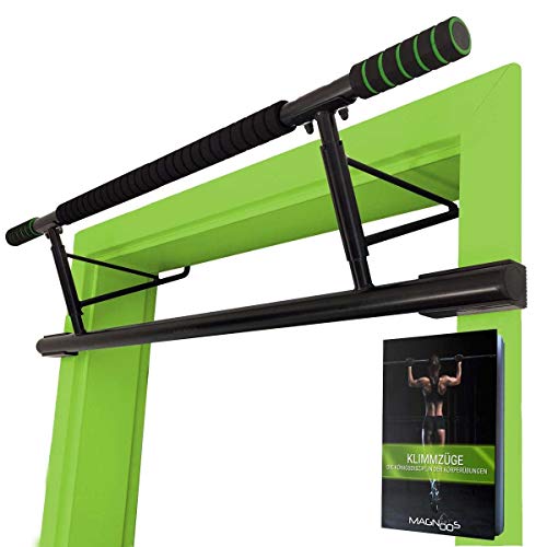 Magnoos Barra Dominadas ”Matador” - Premium Barra de Estiramiento Sin Tornillos y Montaje para el Marco de la Puerta - 20cm más Alto para un Rango de Movimiento Óptimo - Gimnasio en Casa