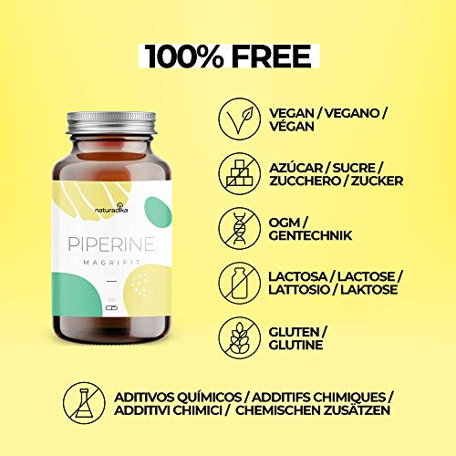 MAGRIFIT PIPERINE - Suplemento Para Dieta - Curcuma Con Jengibre Y Pimienta Negra - Enriquecido con Yerba Mate y Probioticos MAGRIFIT PIPERINE - Suplemento Para Dieta - Curcuma Con Jengibre Y Pimienta Negra - Enriquecido con Yerba Mate y Probioticos