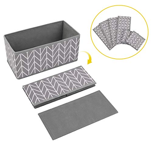 MaidMAX Organizadores de Cajones Plegables, Cajas Organizadoras para Cajón, Conjunto de 6 Organizadores de Ropa Interior, Calcetines, Calzoncillos, Gris