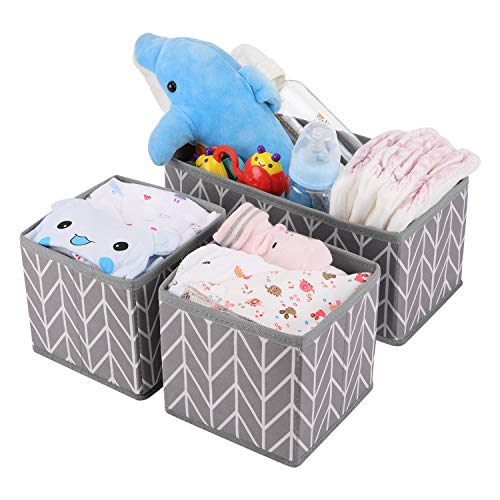 MaidMAX Organizadores de Cajones Plegables, Cajas Organizadoras para Cajón, Conjunto de 6 Organizadores de Ropa Interior, Calcetines, Calzoncillos, Gris