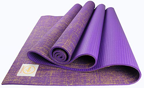 Maji Sports - Esterilla de yoga de yute + bloque de corcho para yoga y pilates (morado, 24 x 68 x 4,5 mm) Maji Sports - Esterilla de yoga de yute + bloque de corcho para yoga y pilates (morado, 24 x 68 x 4,5 mm)