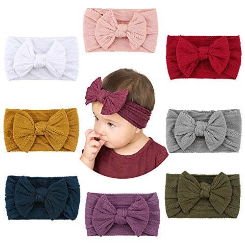 Makone Vendas del bebé, súper elásticas Suaves Nudo de Nylon de bebé Turbante, Multicolor Hairband de los bebés recién Nacidos, Toddle Pelo de los niños de los Aros 8 Pack Makone Vendas del bebé, súper elásticas Suaves Nudo de Nylon de bebé Turbante, Multicolor Hairband de los bebés recién Nacidos, Toddle Pelo de los niños de los Aros 8 Pack