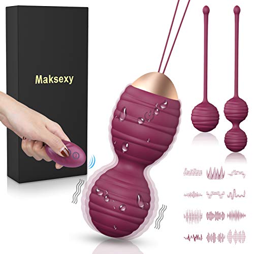 Maksexy Bolas Chinas, 3 Pesas para Ejercicios Kegel -12 Modos para Kegel Ejercitador Kegel Bolas para Mujer (Rosa)