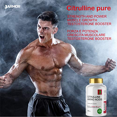Malato de L-citrulina + Vitamina B6 | 200 cápsulas 500mg | aminoácido vegano | óxido nítrico
