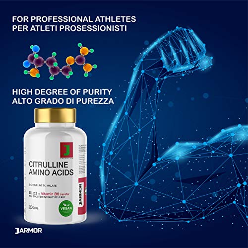 Malato de L-citrulina + Vitamina B6 | 200 cápsulas 500mg | aminoácido vegano | óxido nítrico Malato de L-citrulina + Vitamina B6 | 200 cápsulas 500mg | aminoácido vegano | óxido nítrico