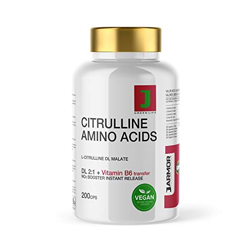 Malato de L-citrulina + Vitamina B6 | 200 cápsulas 500mg | aminoácido vegano | óxido nítrico