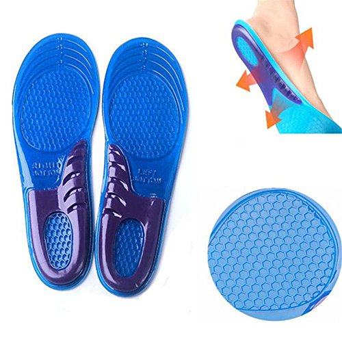 Malayas Plantillas Deportivas de Silicona Plantillas Ortopédicas de Gel Plantillas Transpirables para Amortiguación y Alivar Dolor Ideal para Hombre y Mujer (38-42 EU)