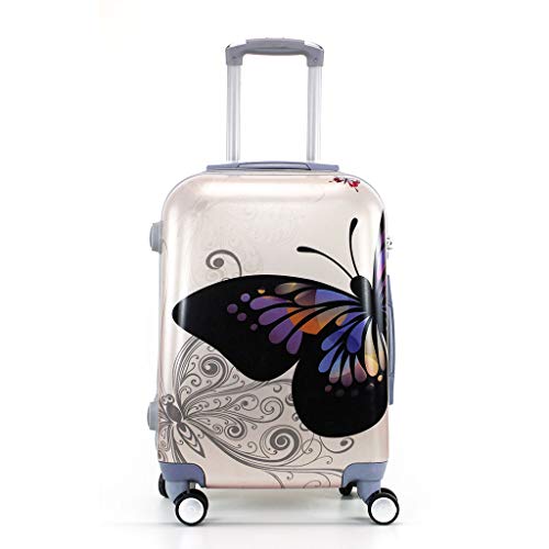 Maleta de Cabina Mariposas Oro Rosa con Neceser Maleta de Cabina Mariposas Oro Rosa con Neceser