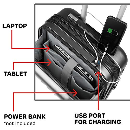 Maletas de Viaje de Cabina 55x40x20 con USB de Carga Equipaje de Mano Trolley rigida 4 Ruedas giratorias 360º candado TSA Maleta Ryanair, Grandes Resistentes Sulema Maletas de Viaje de Cabina 55x40x20 con USB de Carga Equipaje de Mano Trolley rigida 4 Ruedas giratorias 360º candado TSA Maleta Ryanair, Grandes Resistentes Sulema