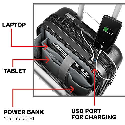 Maletas de Viaje de Cabina 55x40x20 con USB de Carga Equipaje de Mano Trolley rigida 4 Ruedas giratorias 360º candado TSA Maleta Ryanair, Grandes Resistentes Sulema