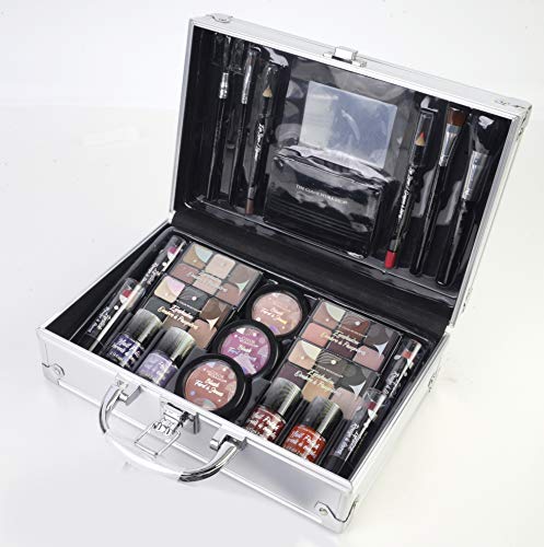 Maletín de Maquillaje Bon Voyage Makeup Set - The Color Workshop - Un Kit de Maquillaje Profesional Completo en un Maletín Plateado y Elegante con Espejo Incluido para Llevar Siempre Contigo - Silver