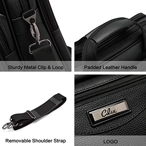 Maletín Hombres Cuero Grande Portátil de 15,6 Pulgadas Viaje Bolsa de Hombro Bandolera de Trabajo Negro Maletín Hombres Cuero Grande Portátil de 15,6 Pulgadas Viaje Bolsa de Hombro Bandolera de Trabajo Negro