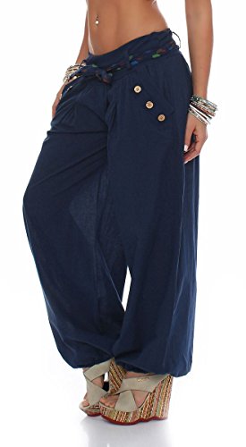 Malito Bombacho clásico Design Boyfriend Aladin Harem Pantalón Sudadera Baggy Yoga 3417 Mujer Talla Única (Azul Oscuro) Malito Bombacho clásico Design Boyfriend Aladin Harem Pantalón Sudadera Baggy Yoga 3417 Mujer Talla Única (Azul Oscuro)