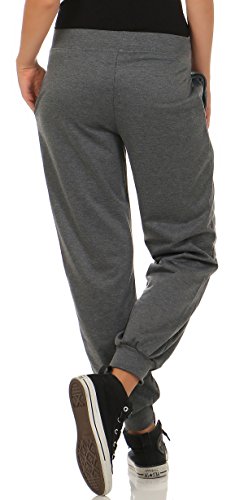 Malito H1206 – Pantalones de chánda lde mujer de diseño clásico | Pantalones de deporte en colores lisos | Bombachos para bailar | Pantalón de entrenamiento gris oscuro XXL