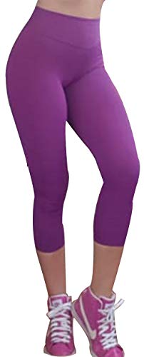 Mallas Capri compresivas Running, para Hacer Pilates y Fitness. (Lisa Pirata Morada) - M Mallas Capri compresivas Running, para Hacer Pilates y Fitness. (Lisa Pirata Morada) - M