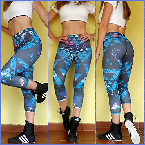 Mallas compresivas Running, Pilates, Yoga Deportivas para Mujer. (triangulos New) - S