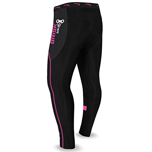 Mallas de Ciclismo Acolchadas de Invierno, Pantalones térmicos para Andar en Bicicleta, para Mujer (Black/Pink, S)