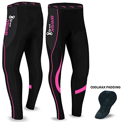 Mallas de Ciclismo Acolchadas de Invierno, Pantalones térmicos para Andar en Bicicleta, para Mujer (Black/Pink, S) Mallas de Ciclismo Acolchadas de Invierno, Pantalones térmicos para Andar en Bicicleta, para Mujer (Black/Pink, S)