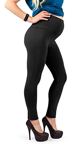 MAMAJEANS Leggings Premamà Afelpado Manté La Calor per a L'hivern - Made in Italy (42, Negro)