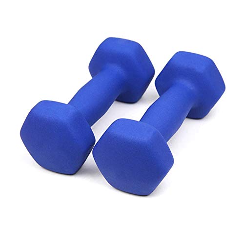 Mancuerna Hexagonal Mancuernas de Neopreno Interior de Hierro Fundido Entrenamiento de Fuerza Ejercicios como bíceps,tríceps y Hombros,Blue,8kg