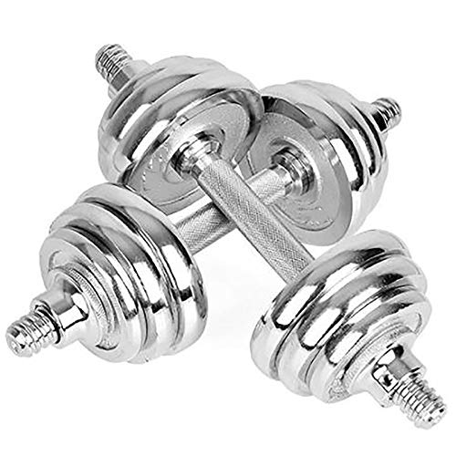 Mancuernas Pesadas 15kg / 20kg / 30kg Pure Pure Plating Mancuernas Dumbbell ajustables Home Dumbbell Caja de regalo Aptitud De Los Músculos Del Brazo Para ( Color : Silver , Size : 15kg )