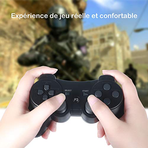 Mando PS3,Sefitopher Bluetooth Controller Joystick con Doble vibración para Playstation 3 con Cable