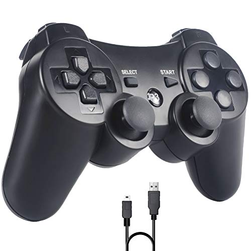 Mando PS3,Sefitopher Bluetooth Controller Joystick con Doble vibración para Playstation 3 con Cable Mando PS3,Sefitopher Bluetooth Controller Joystick con Doble vibración para Playstation 3 con Cable