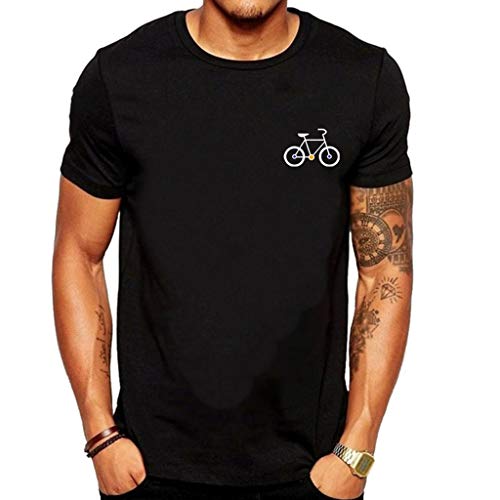 Manga Corta Camiseta Hombres Nuevo Verano Dibujos Animados Bicicleta Patrones Impresos Blusa Superior Tops Calavera 2019 Moda